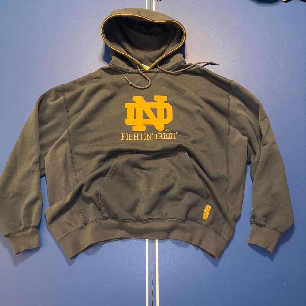 Washed blue and gold Notre Dame Fighting Irish hoodie #collegiate